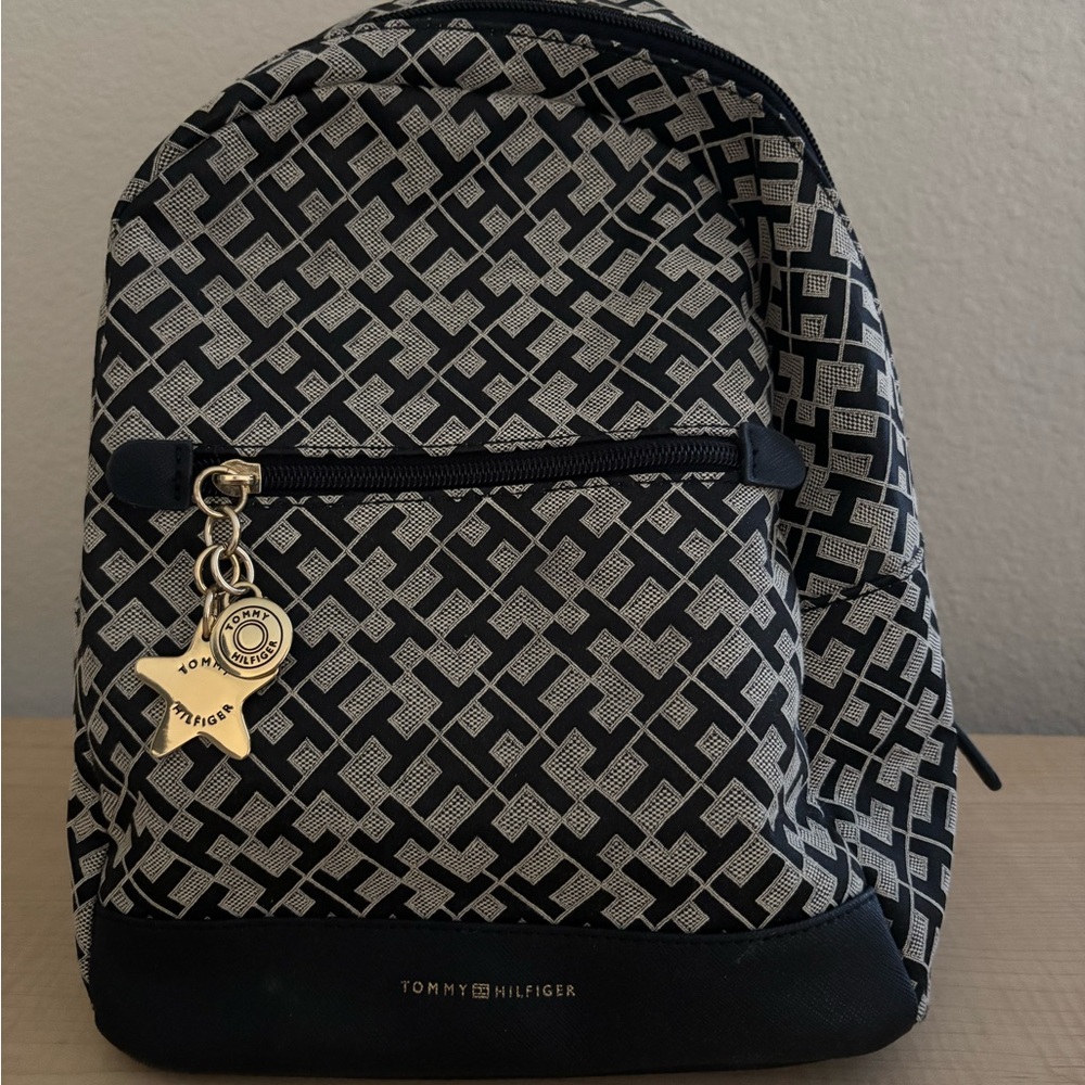 Tommy Hilfiger Black and Gray Geometric mini Backpack